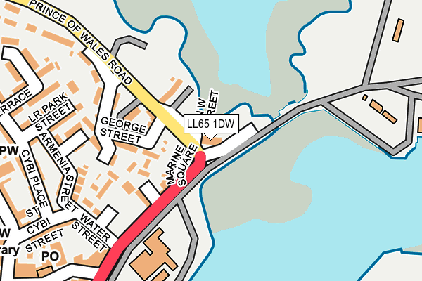 LL65 1DW map - OS OpenMap – Local (Ordnance Survey) LL65 1DW map - OS OpenMap – Local (Ordnance Survey)