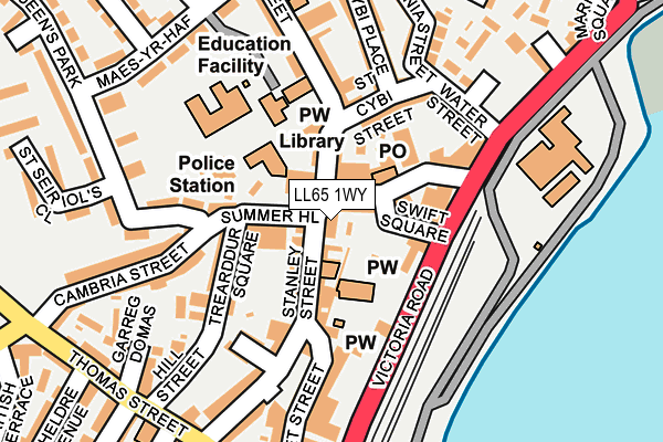 LL65 1WY map - OS OpenMap – Local (Ordnance Survey) LL65 1WY map - OS OpenMap – Local (Ordnance Survey)