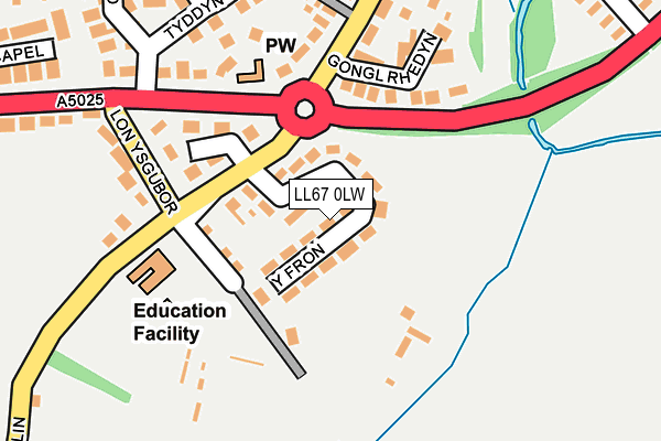 LL67 0LW map - OS OpenMap – Local (Ordnance Survey)