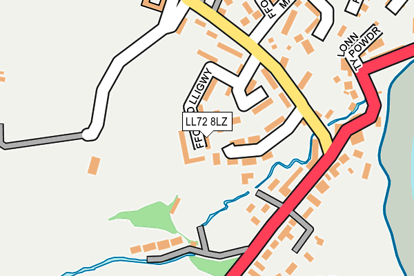 LL72 8LZ map - OS OpenMap – Local (Ordnance Survey) LL72 8LZ map - OS OpenMap – Local (Ordnance Survey)