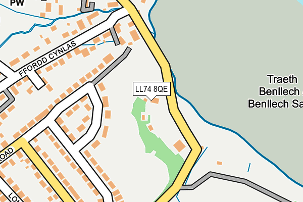 LL74 8QE map - OS OpenMap – Local (Ordnance Survey) LL74 8QE map - OS OpenMap – Local (Ordnance Survey)