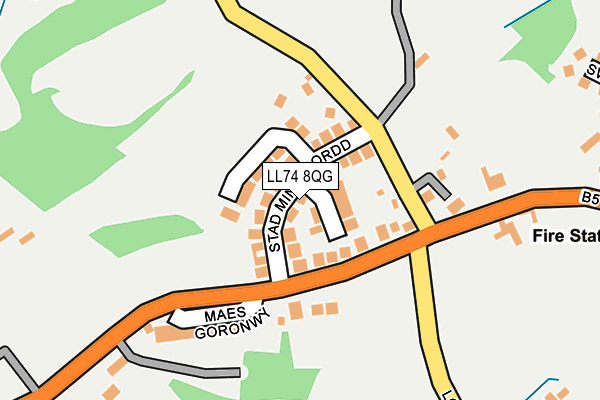 LL74 8QG map - OS OpenMap – Local (Ordnance Survey) LL74 8QG map - OS OpenMap – Local (Ordnance Survey)