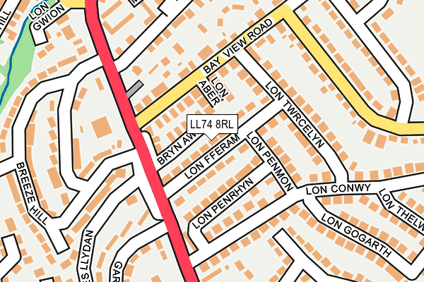 LL74 8RL map - OS OpenMap – Local (Ordnance Survey) LL74 8RL map - OS OpenMap – Local (Ordnance Survey)