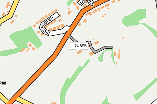 LL74 8SB map - OS OpenMap – Local (Ordnance Survey) LL74 8SB map - OS OpenMap – Local (Ordnance Survey)