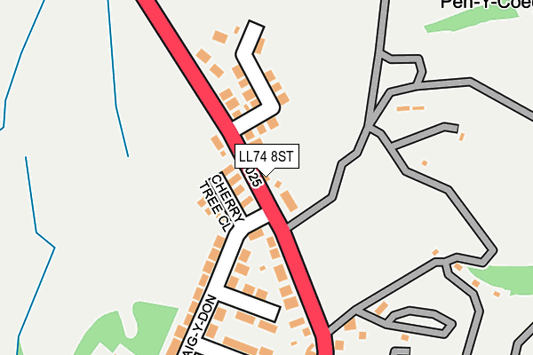 LL74 8ST map - OS OpenMap – Local (Ordnance Survey) LL74 8ST map - OS OpenMap – Local (Ordnance Survey)