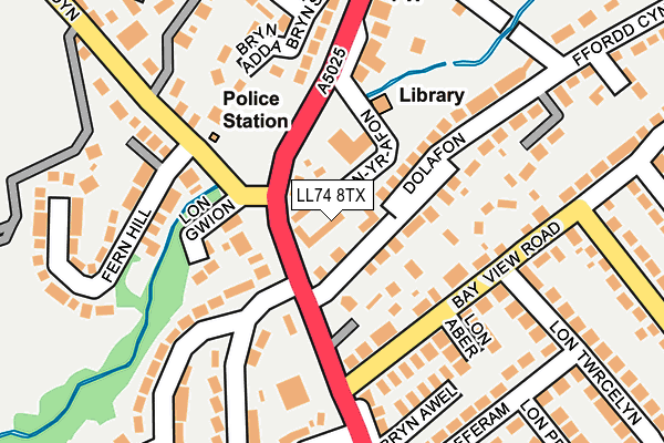 LL74 8TX map - OS OpenMap – Local (Ordnance Survey) LL74 8TX map - OS OpenMap – Local (Ordnance Survey)