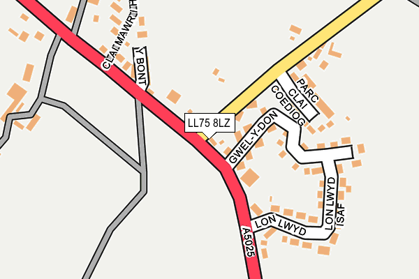 LL75 8LZ map - OS OpenMap – Local (Ordnance Survey) LL75 8LZ map - OS OpenMap – Local (Ordnance Survey)