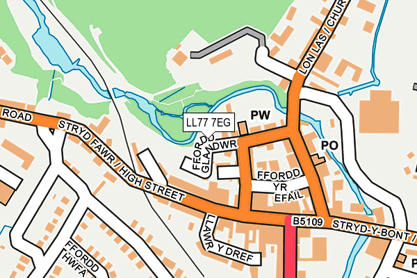 LL77 7EG map - OS OpenMap – Local (Ordnance Survey) LL77 7EG map - OS OpenMap – Local (Ordnance Survey)