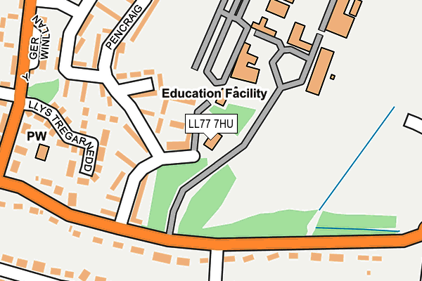 LL77 7HU map - OS OpenMap – Local (Ordnance Survey) LL77 7HU map - OS OpenMap – Local (Ordnance Survey)