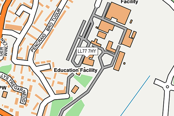 LL77 7HY map - OS OpenMap – Local (Ordnance Survey) LL77 7HY map - OS OpenMap – Local (Ordnance Survey)