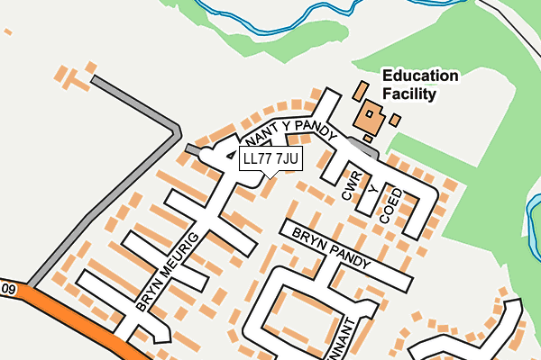 LL77 7JU map - OS OpenMap – Local (Ordnance Survey) LL77 7JU map - OS OpenMap – Local (Ordnance Survey)