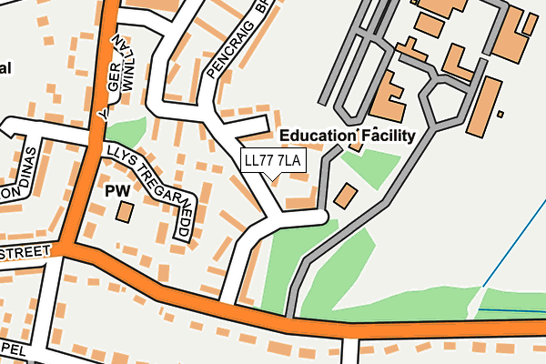 LL77 7LA map - OS OpenMap – Local (Ordnance Survey)
