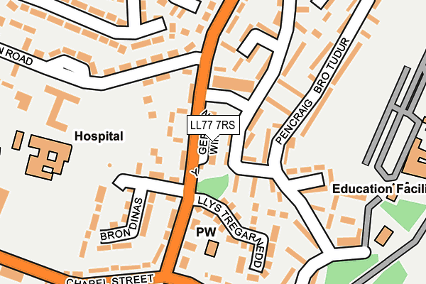 LL77 7RS map - OS OpenMap – Local (Ordnance Survey) LL77 7RS map - OS OpenMap – Local (Ordnance Survey)