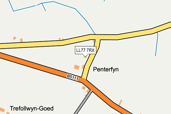 LL77 7RX map - OS OpenMap – Local (Ordnance Survey) LL77 7RX map - OS OpenMap – Local (Ordnance Survey)