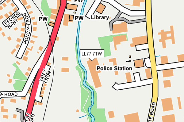 LL77 7TW map - OS OpenMap – Local (Ordnance Survey) LL77 7TW map - OS OpenMap – Local (Ordnance Survey)