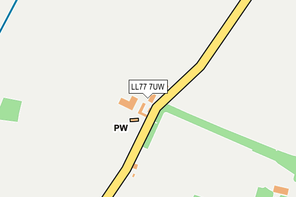 LL77 7UW map - OS OpenMap – Local (Ordnance Survey) LL77 7UW map - OS OpenMap – Local (Ordnance Survey)