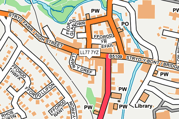 LL77 7YZ map - OS OpenMap – Local (Ordnance Survey) LL77 7YZ map - OS OpenMap – Local (Ordnance Survey)