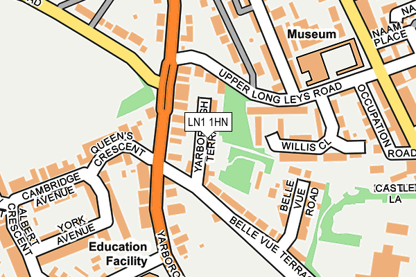 LN1 1HN map - OS OpenMap – Local (Ordnance Survey)