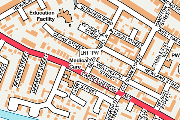 LN1 1PW map - OS OpenMap – Local (Ordnance Survey) LN1 1PW map - OS OpenMap – Local (Ordnance Survey)