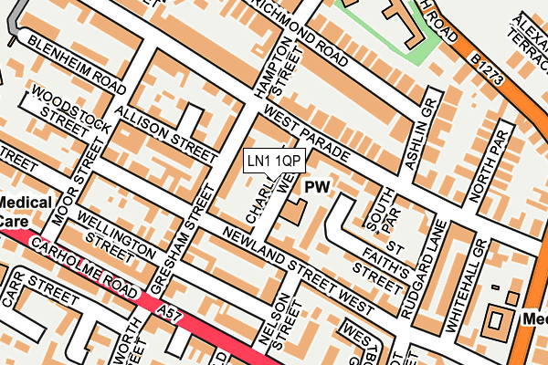 LN1 1QP map - OS OpenMap – Local (Ordnance Survey) LN1 1QP map - OS OpenMap – Local (Ordnance Survey)