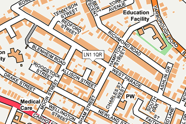LN1 1QR map - OS OpenMap – Local (Ordnance Survey) LN1 1QR map - OS OpenMap – Local (Ordnance Survey)