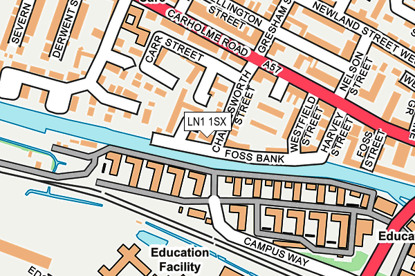 LN1 1SX map - OS OpenMap – Local (Ordnance Survey) LN1 1SX map - OS OpenMap – Local (Ordnance Survey)