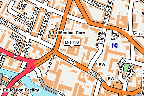 LN1 1YG map - OS OpenMap – Local (Ordnance Survey) LN1 1YG map - OS OpenMap – Local (Ordnance Survey)