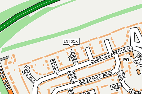 LN1 3QX map - OS OpenMap – Local (Ordnance Survey) LN1 3QX map - OS OpenMap – Local (Ordnance Survey)