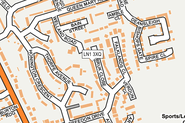 LN1 3XQ map - OS OpenMap – Local (Ordnance Survey) LN1 3XQ map - OS OpenMap – Local (Ordnance Survey)