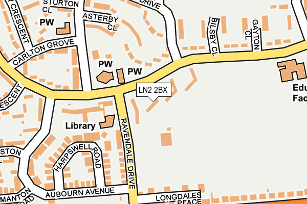 LN2 2BX map - OS OpenMap – Local (Ordnance Survey) LN2 2BX map - OS OpenMap – Local (Ordnance Survey)