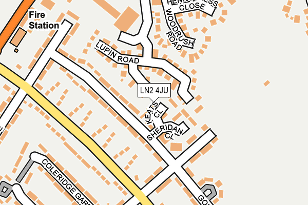 LN2 4JU map - OS OpenMap – Local (Ordnance Survey) LN2 4JU map - OS OpenMap – Local (Ordnance Survey)