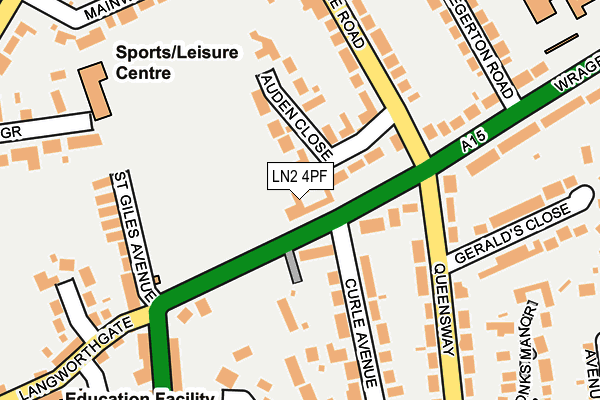 LN2 4PF map - OS OpenMap – Local (Ordnance Survey)