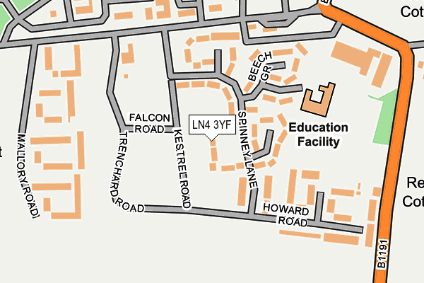 LN4 3YF map - OS OpenMap – Local (Ordnance Survey) LN4 3YF map - OS OpenMap – Local (Ordnance Survey)