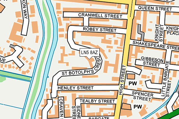 LN5 8AZ map - OS OpenMap – Local (Ordnance Survey) LN5 8AZ map - OS OpenMap – Local (Ordnance Survey)
