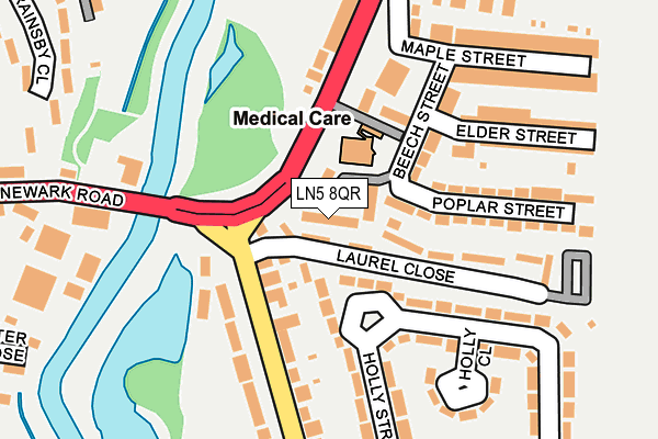 LN5 8QR map - OS OpenMap – Local (Ordnance Survey) LN5 8QR map - OS OpenMap – Local (Ordnance Survey)