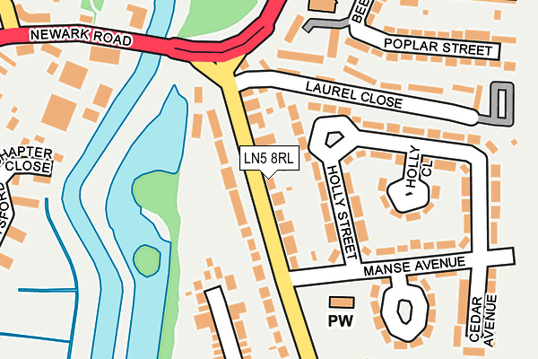 LN5 8RL map - OS OpenMap – Local (Ordnance Survey) LN5 8RL map - OS OpenMap – Local (Ordnance Survey)