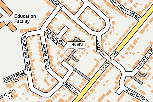 LN6 8PA map - OS OpenMap – Local (Ordnance Survey) LN6 8PA map - OS OpenMap – Local (Ordnance Survey)