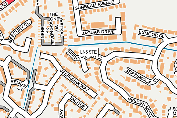LN6 9TE map - OS OpenMap – Local (Ordnance Survey)