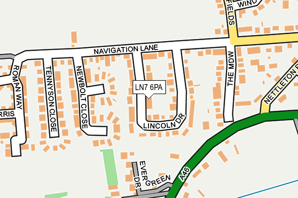 LN7 6PA map - OS OpenMap – Local (Ordnance Survey) LN7 6PA map - OS OpenMap – Local (Ordnance Survey)