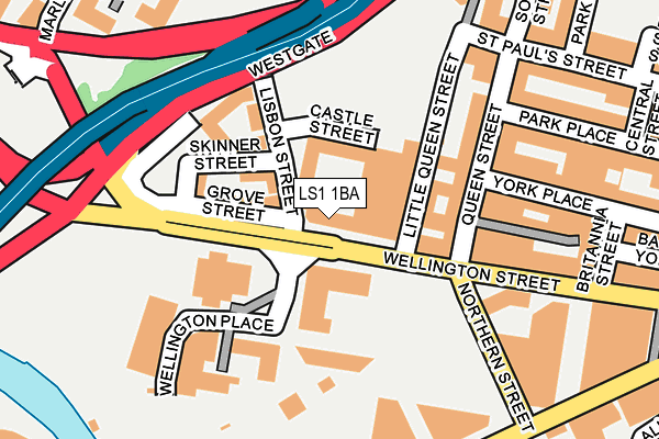 LS1 1BA map - OS OpenMap – Local (Ordnance Survey)