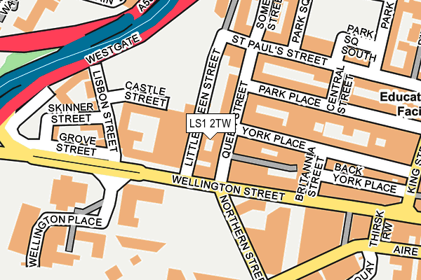 LS1 2TW map - OS OpenMap – Local (Ordnance Survey)