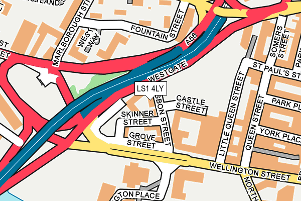 LS1 4LY map - OS OpenMap – Local (Ordnance Survey) LS1 4LY map - OS OpenMap – Local (Ordnance Survey)