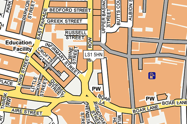 LS1 5HN map - OS OpenMap – Local (Ordnance Survey) LS1 5HN map - OS OpenMap – Local (Ordnance Survey)