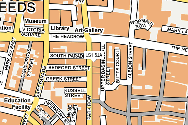 LS1 5JA map - OS OpenMap – Local (Ordnance Survey)