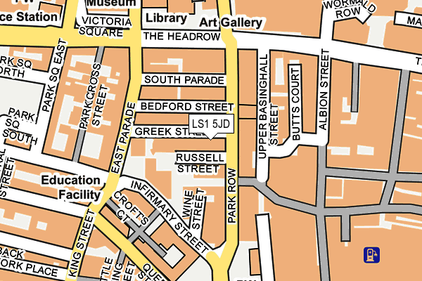 LS1 5JD map - OS OpenMap – Local (Ordnance Survey)