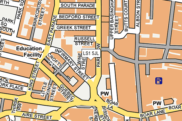 LS1 5JL map - OS OpenMap – Local (Ordnance Survey) LS1 5JL map - OS OpenMap – Local (Ordnance Survey)