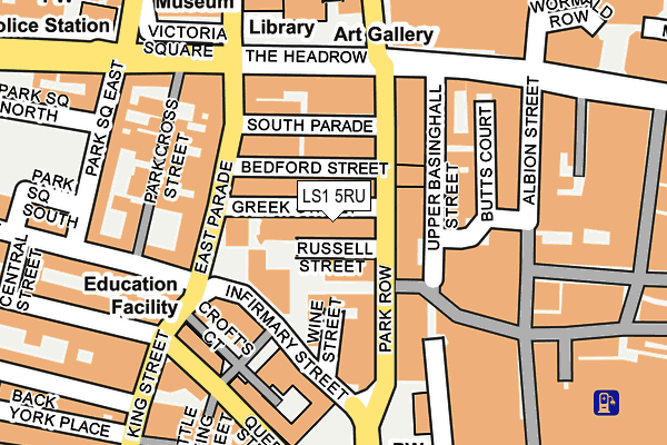 LS1 5RU map - OS OpenMap – Local (Ordnance Survey) LS1 5RU map - OS OpenMap – Local (Ordnance Survey)