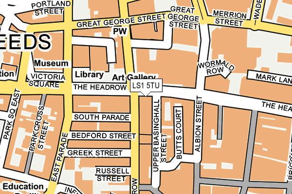 LS1 5TU map - OS OpenMap – Local (Ordnance Survey) LS1 5TU map - OS OpenMap – Local (Ordnance Survey)