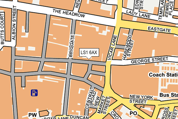 LS1 6AX map - OS OpenMap – Local (Ordnance Survey) LS1 6AX map - OS OpenMap – Local (Ordnance Survey)
