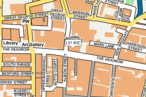 LS1 8HZ map - OS OpenMap – Local (Ordnance Survey)